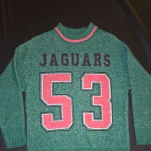 ASOS Green Jaguars Sweater with Pink and Black Details